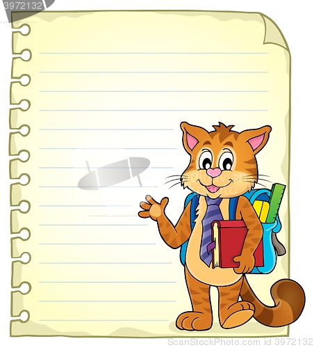 Image of Notebook page with school cat