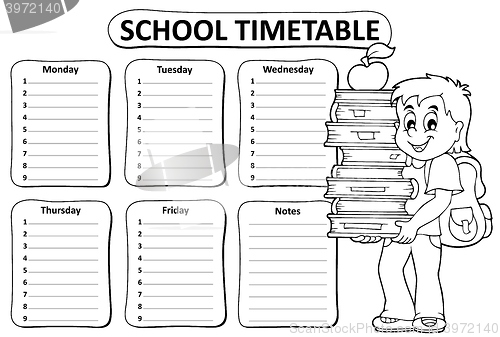 Image of Black and white school timetable theme 2