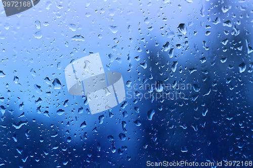 Image of Water drops on glass