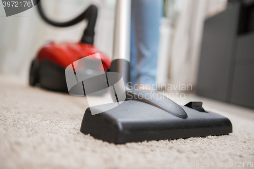 Image of Black vacuum cleaner brush closeup