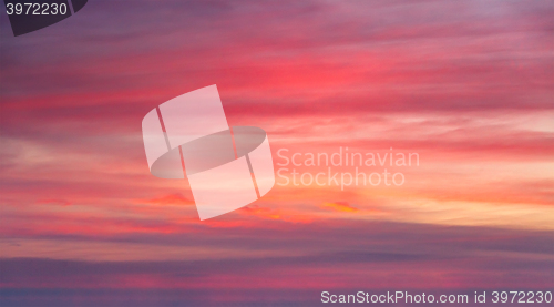 Image of Sunset sky with red clouds