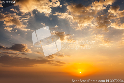 Image of Evening sky with clouds