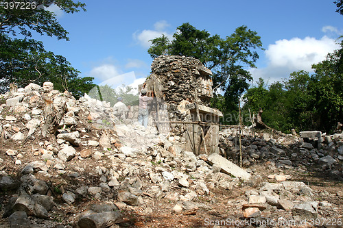 Image of Restoration of maya ruins