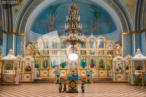 Image of dubovyj ovrag, Russia - February 20, 2016: Interior inside the church of the Holy Martyr Nikita, located in the village of dubovyj ovrag in the Volgograd region