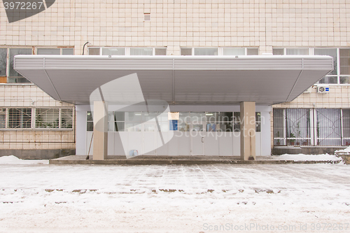 Image of Volgograd, Russia - January 8, 2016: The main entrance to the State Health Institution \"Clinical Hospital ambulance number 15\" in Volgograd