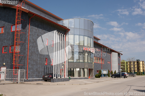 Image of Vityazevo, Russia - April 22, 2016: Indoor sports and gaming complex \"Vityaz\" in the resort village Vityazevo, a suburb of Anapa