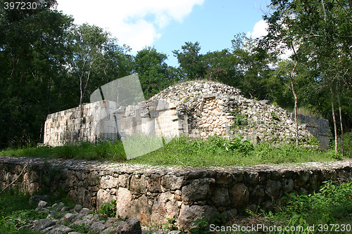 Image of Mayan tomb in jungle