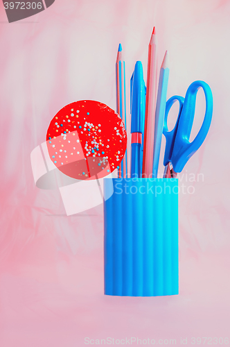 Image of Candy with pink and blue stationery set