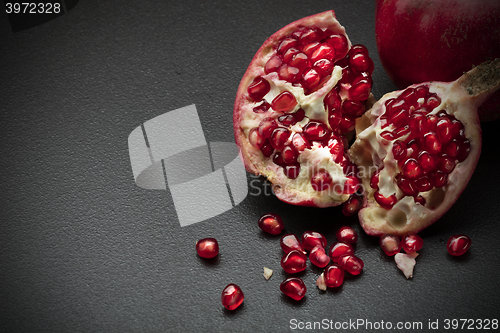 Image of pomegranate on black