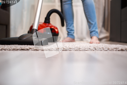 Image of Home carpet and floor cleaning in living room