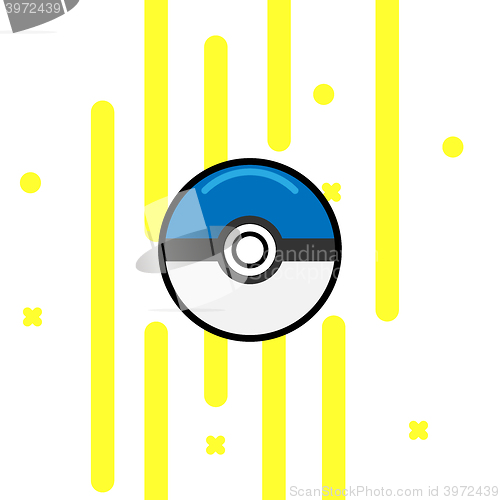 Image of Vector game ball for play in team. Pokeball object