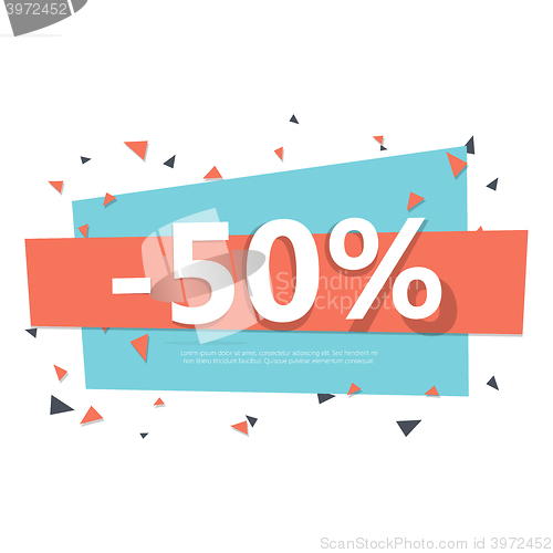 Image of Colorful sale badge. Geometric design.