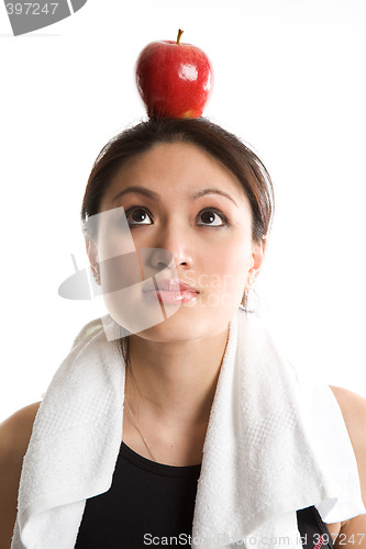 Image of Woman and apple