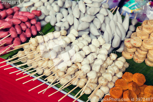 Image of different snacks at street market