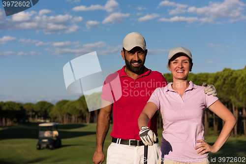 Image of portrait of couple on golf course