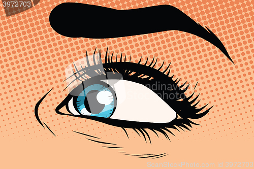 Image of blue woman eye close-up