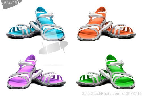 Image of Set of multicolor summer sandals