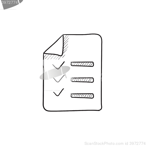 Image of Shopping list sketch icon.