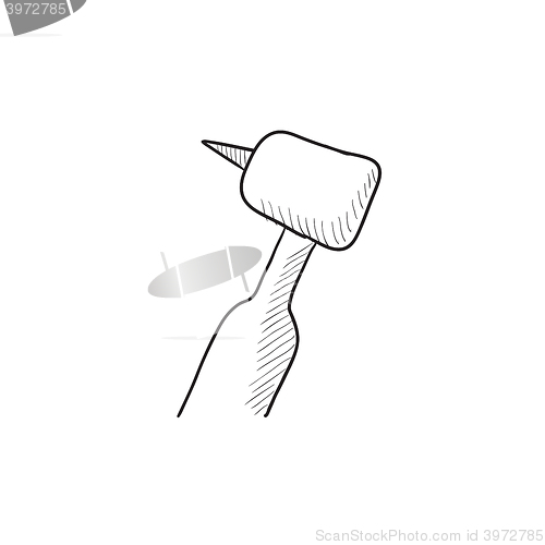 Image of Dental drill sketch icon.