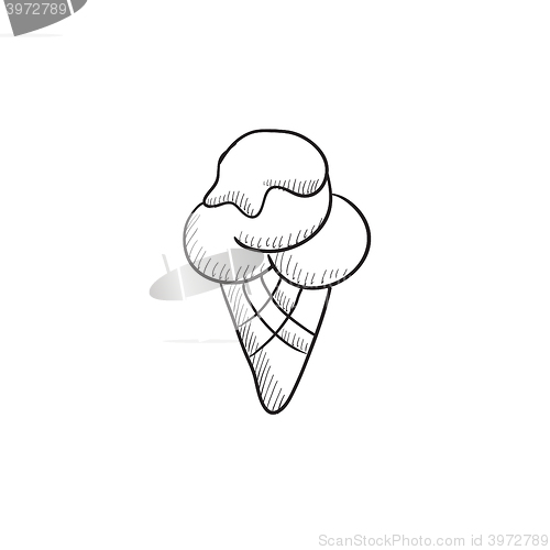 Image of Ice cream sketch icon.