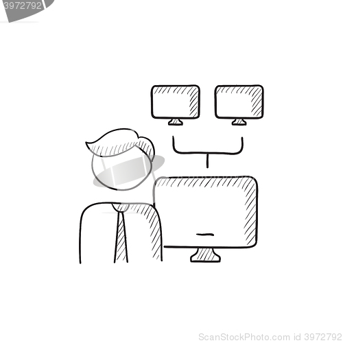 Image of Network administrator sketch icon.