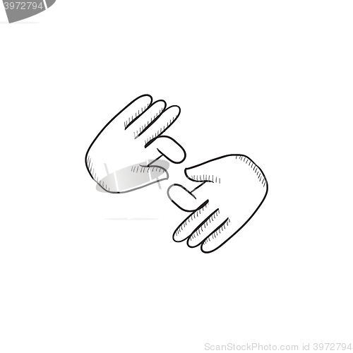 Image of Finger language sketch icon.