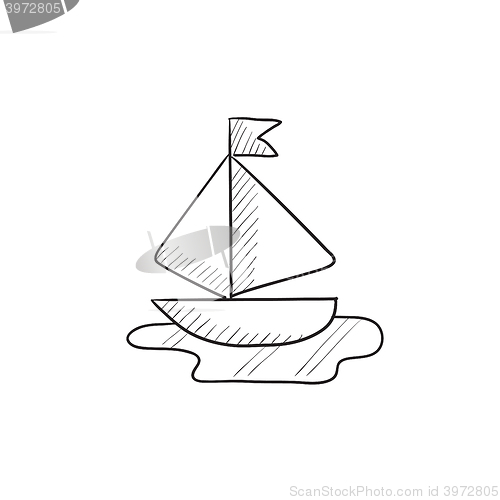 Image of Toy model of ship sketch icon.