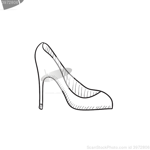 Image of Heel shoe sketch icon.