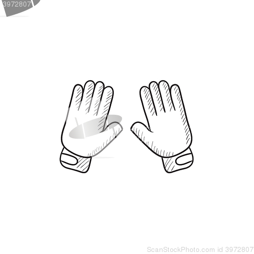 Image of Motorcycle gloves sketch icon.