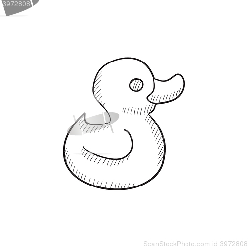 Image of Bath duck sketch icon.