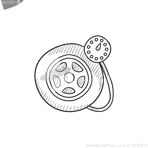 Image of Pressure gauge tyre  sketch icon.