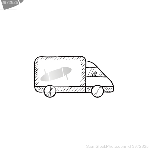 Image of Delivery truck sketch icon.