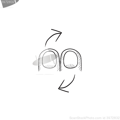 Image of Touch screen gesture sketch icon.