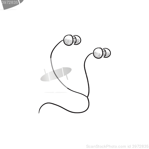 Image of Earphone sketch icon.