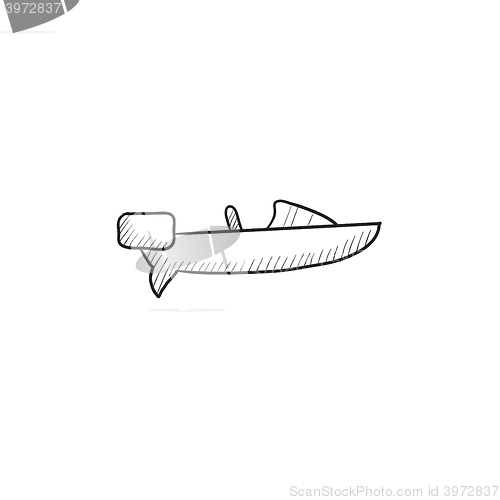 Image of Motorboat sketch icon.