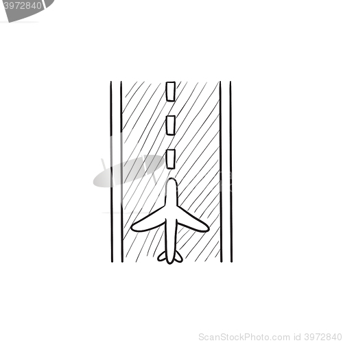 Image of Airport runway sketch icon.