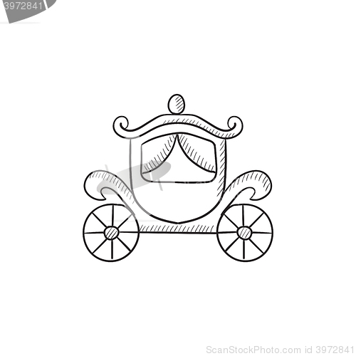 Image of Wedding carriage sketch icon.