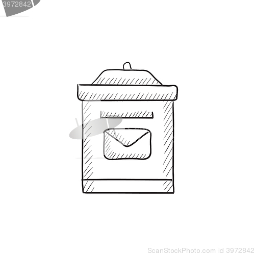 Image of Mail box sketch icon.