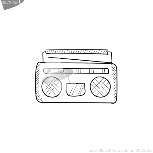 Image of Radio cassette player sketch icon.