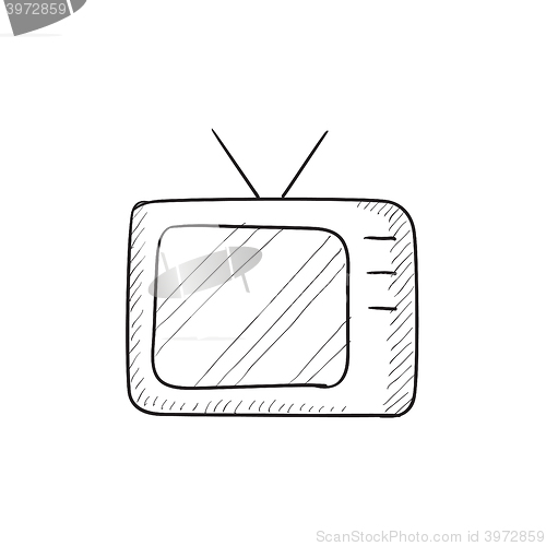 Image of Retro television sketch icon.