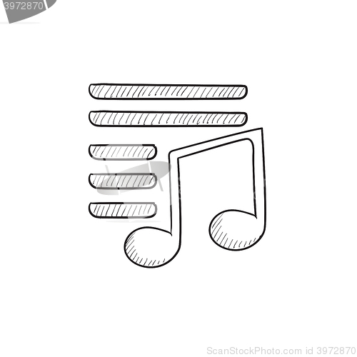 Image of Musical note sketch icon.