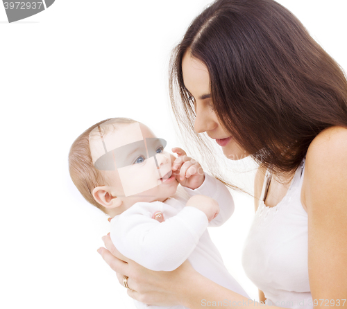 Image of happy mother with baby