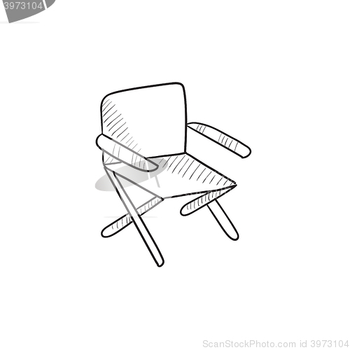 Image of Folding chair sketch icon.