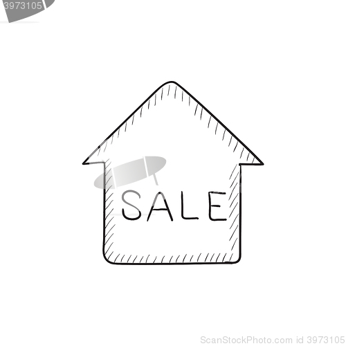 Image of House for sale sketch icon.