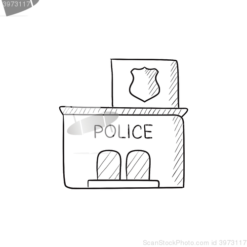 Image of Police station  sketch icon.