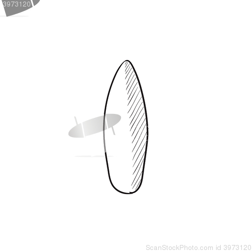 Image of Surfboard sketch icon.