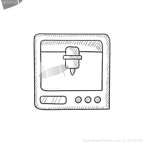 Image of Tree D printing sketch icon.