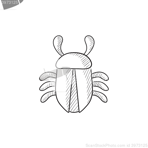 Image of Computer bug sketch icon.