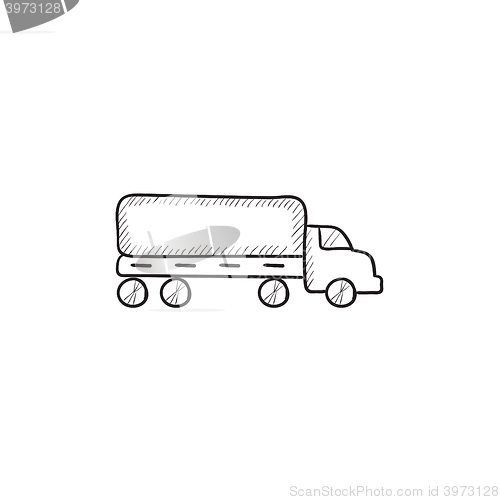 Image of Delivery truck sketch icon.