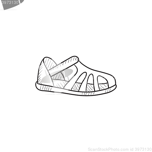 Image of Sandal sketch icon.
